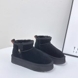 Winter new retro style thick soled fashion simple warm snow boots women's shoes
