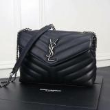 High Quality Saint  Loulou Handbag Genuine Leather  Silver Chain Shoulder Bag It Bag