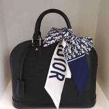 Silk-like Scarf Double Bow Women Print Ribbon Hair Bows Tie Bag Accesseries