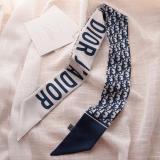 Silk-like Scarf Double Bow Women Print Ribbon Hair Bows Tie Bag Accesseries