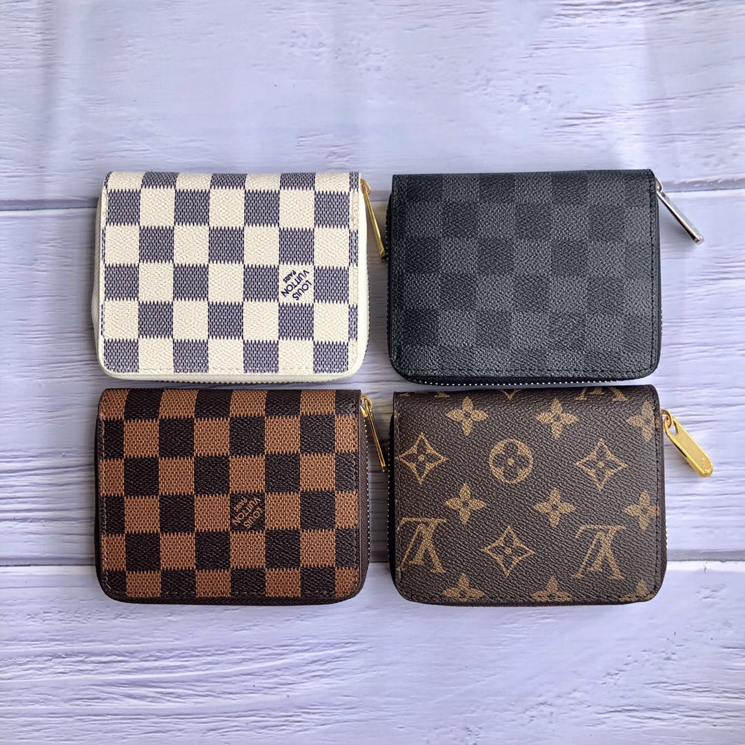 New Short Wallet Fashion Retro Lattice Wallet Anti-theft Multi-layer Zipper Card Case