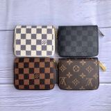 New Short Wallet Fashion Retro Lattice Wallet Anti-theft Multi-layer Zipper Card Case