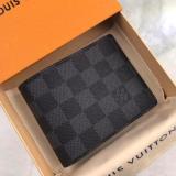Men's Short Wallets Women's Purse Business LV Wallet Bags Black Plaid-box not included