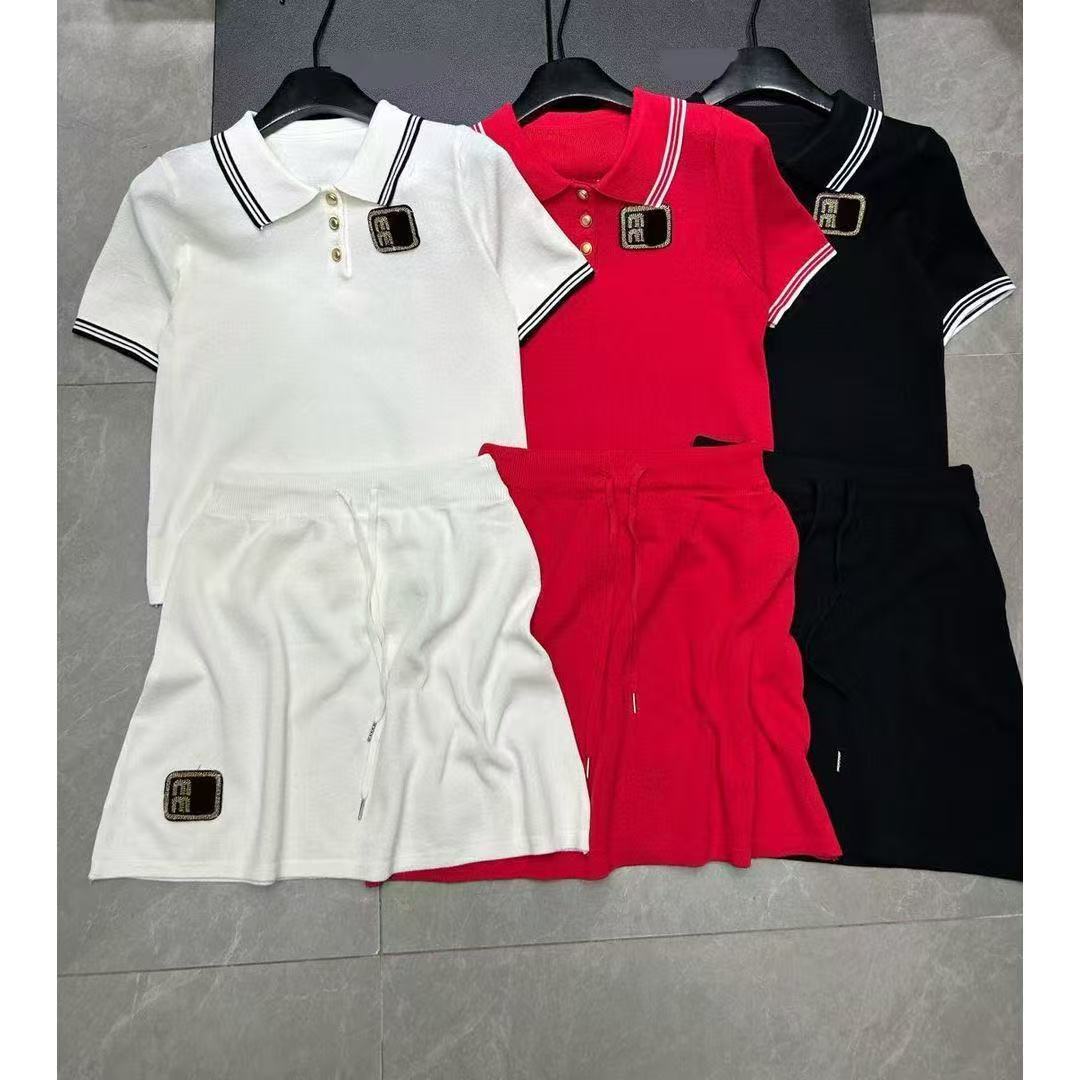New women's embroidered short sleeved skirt set