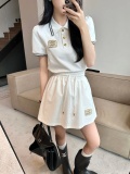 New women's embroidered short sleeved skirt set