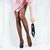 Hot Sexy Women's France Symbol G Tights Letter Design Black And White Hollow Out Hosiery