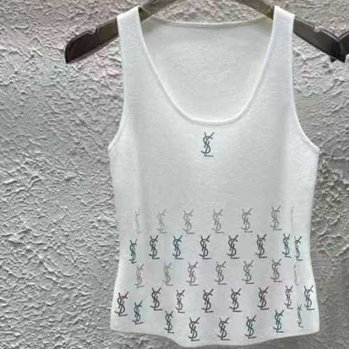 Summer new letter color blocked jacquard age reducing suspender knitted vest for women