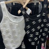 Summer new letter pearl retro suspender women's knitted vest