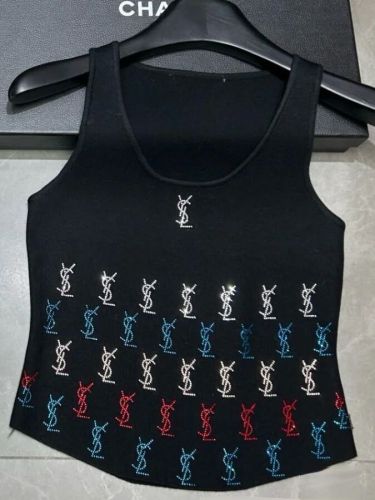 Summer new letter color blocked jacquard age reducing suspender knitted vest for women