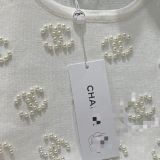 Summer new letter pearl retro suspender women's knitted vest