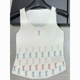 Summer new letter color blocked jacquard age reducing suspender knitted vest for women