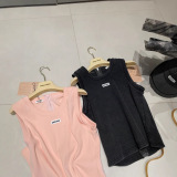 Early spring new girl's letter distressed back zipper slim fit inner and outer vest