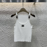 Early Spring New Sweet Cool Style Hot Diamond Letter Metal Splicing Strap Versatile Tank Top