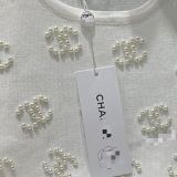 Summer new letter pearl retro suspender women's knitted vest