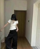 New letter printed round neck slim fit short sleeved T-shirt with niche design