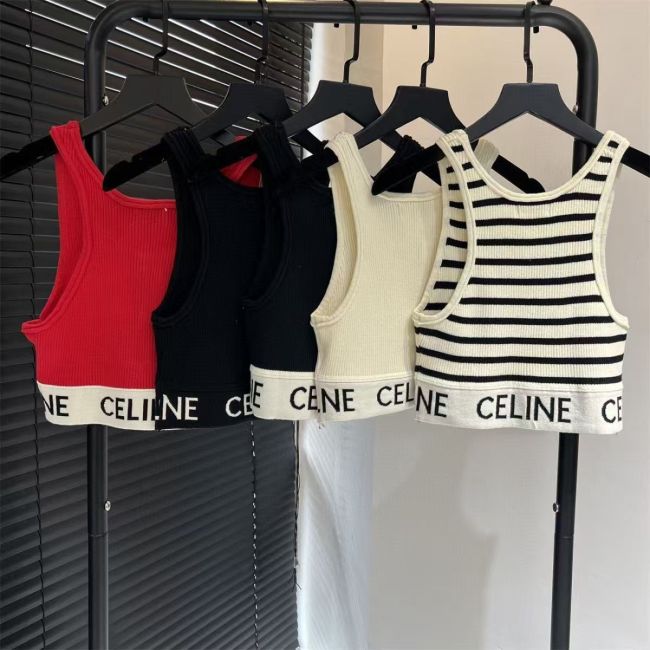 Summer new letter color blocked jacquard age reducing suspender knitted vest for women