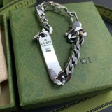 Thai SIlver  Punk Skull Metal Letter Bracelet