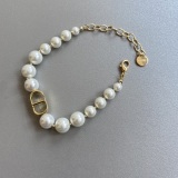 New Letter Pearl Bracelet Luxury Gold Bracelet Necklace With Logo