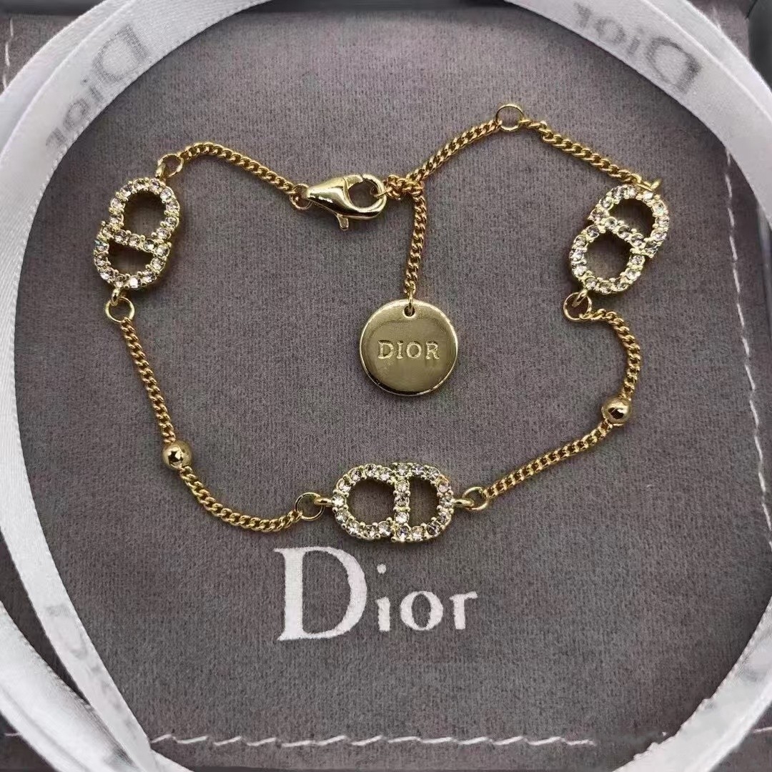 Display CD Letter Double Layer Bracelet Korean Thin Chain Titanium Steel Bracelet Simple