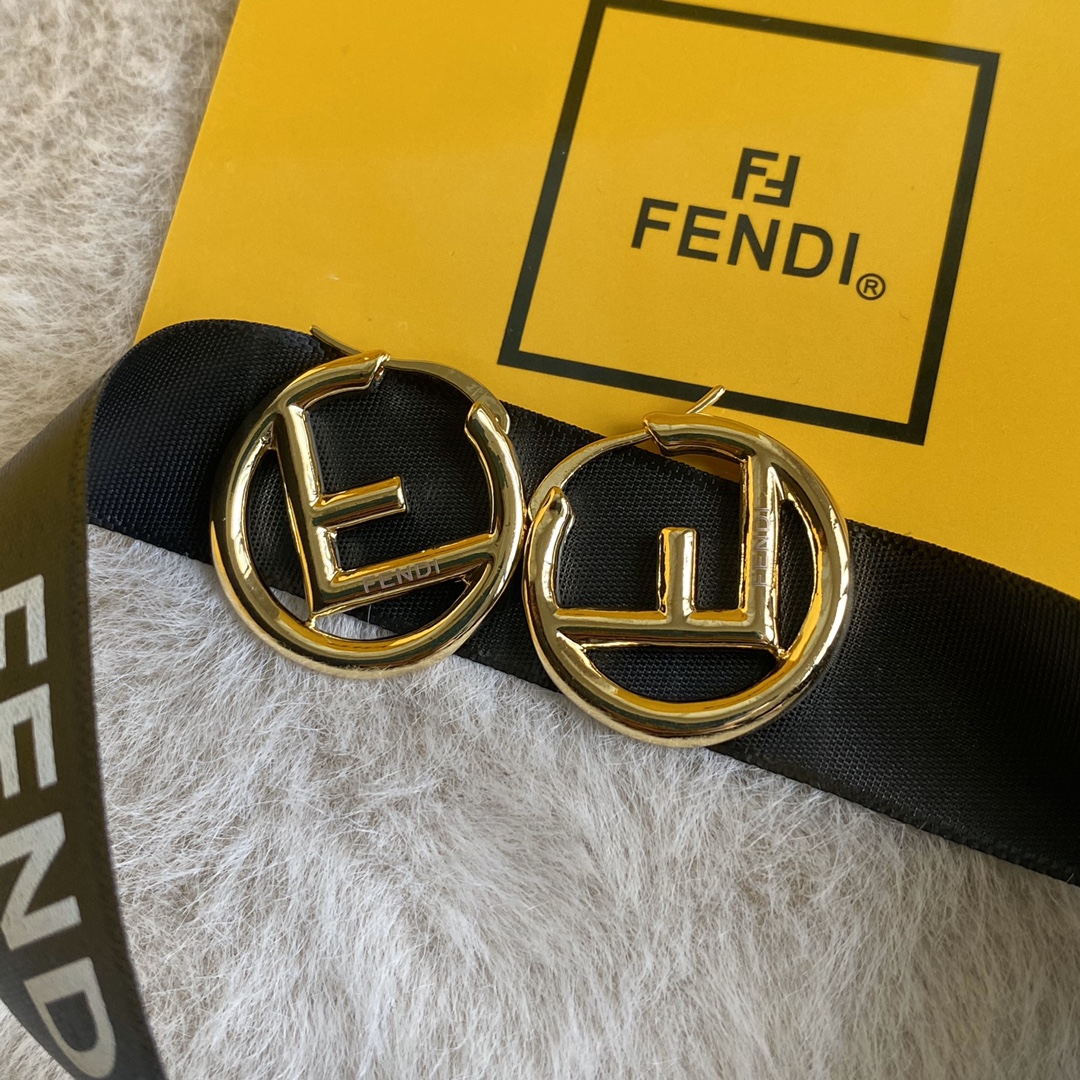 New Double Circle Cross Border Fashion Women's Indifference Personality F Letter Earrings(no box)