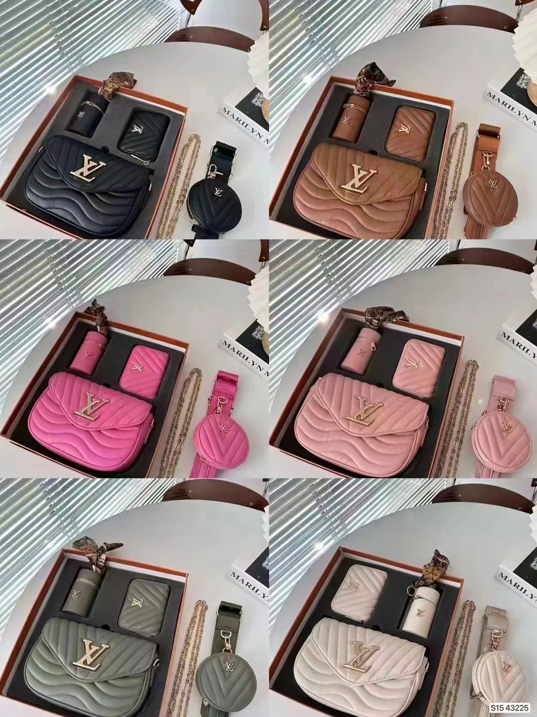 Latest gift box set, fashionable shoulder bag card bag combination, full set of plastic packaging (with box)