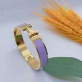 (HIGH)Women 12mm Classic Star Same H Letter Bracelet Electroplated Rose Gold Enamel Couple Bracelet