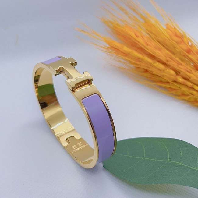 (HIGH)Women 12mm Classic Star Same H Letter Bracelet Electroplated Rose Gold Enamel Couple Bracelet