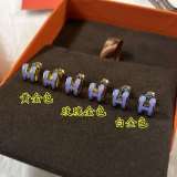 (HIGH)WomenClassic Star Same H Letter  MINI earrings Electroplated  Enamel