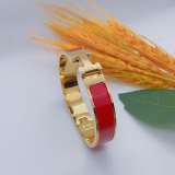 (HIGH)Women 12mm Classic Star Same H Letter Bracelet Electroplated Rose Gold Enamel Couple Bracelet