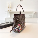 2Pcs Set Fashion Flower Neverfull French One-shoulder Women's Bag Sacoche Hand Bag