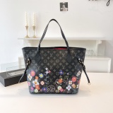 2Pcs Set Fashion Flower Neverfull French One-shoulder Women's Bag Sacoche Hand Bag