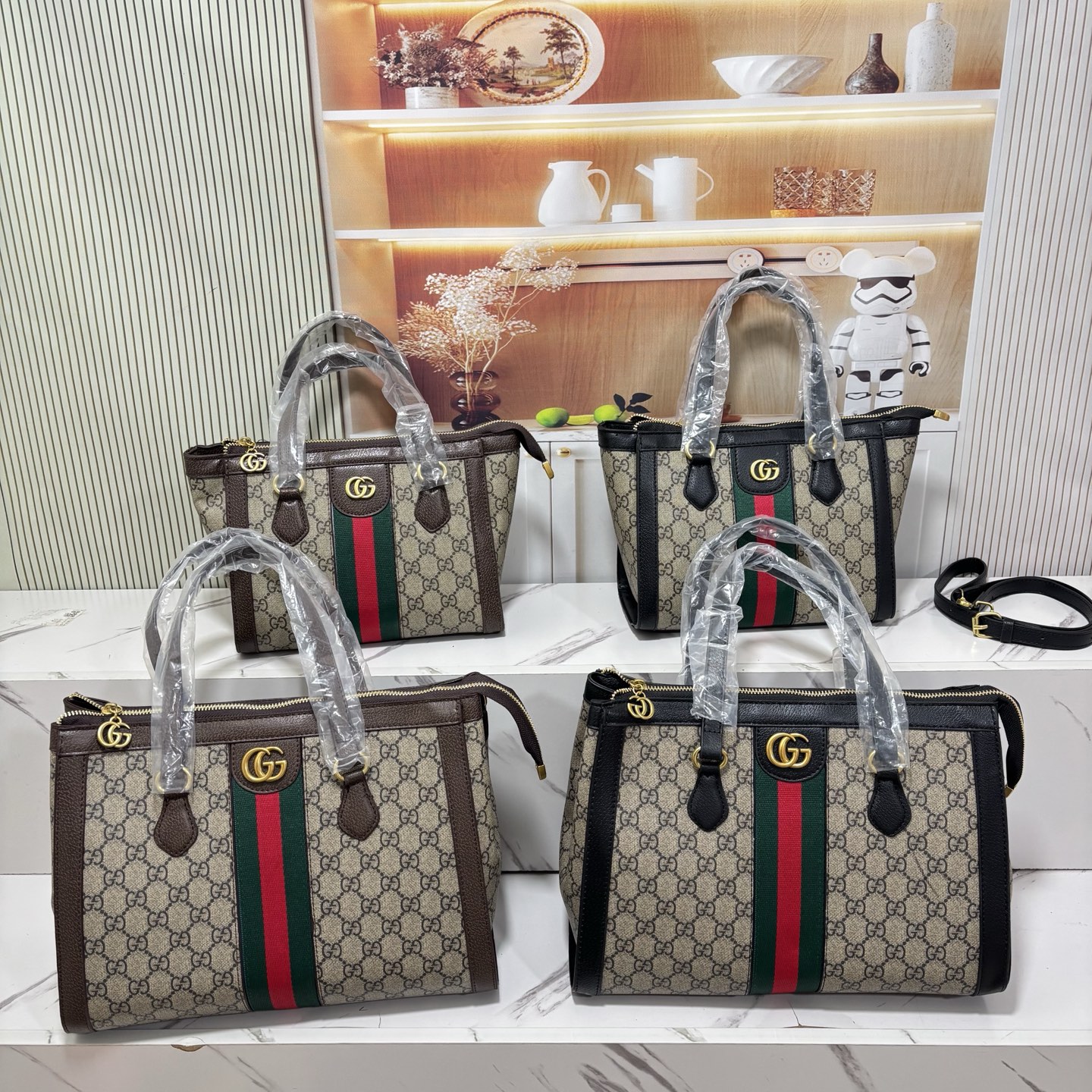 Stripe Shoulder Bag Hand Bag For Women