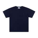 New Classic Basic Small Embroidered Love Round Neck Short Sleeve for Men and Women