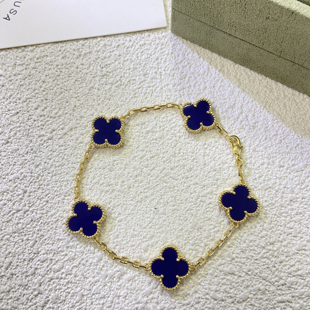 Newly arrived dark blue clover bracelet