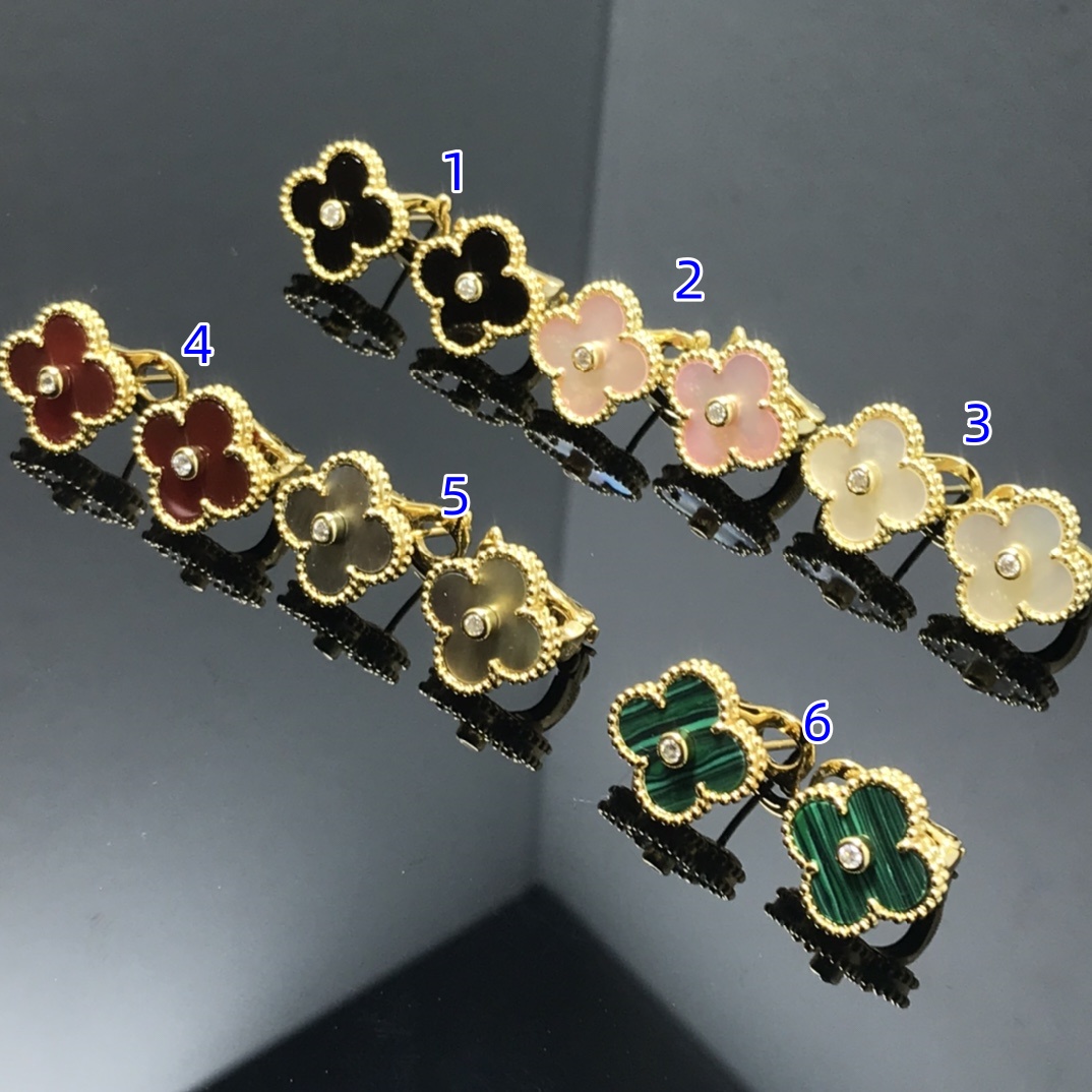 New arrivals with drill mica clover earrings(NO BOX)