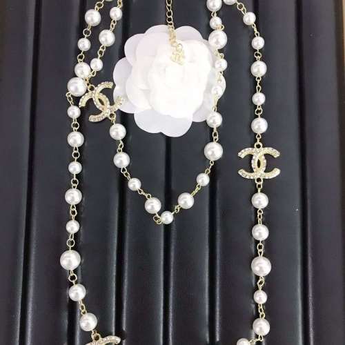 New pearl necklace with long hair chain 120cm
