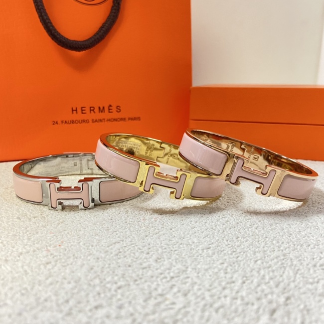 (HIGH)Women 12mm Classic Star Same H Letter Bracelet Electroplated Rose Gold Enamel Couple Bracelet