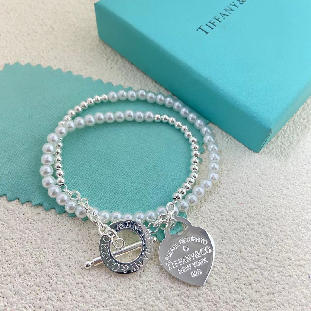 New Pearl Love Double Loop Bracelet