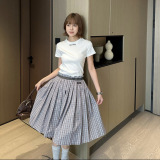 Spring and summer new letter embroidered knitted short sleeved shirt