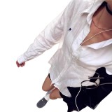 Linen shirts for men and women, long sleeves for spring and autumn, sun protection polo shirts, embroidered for couples