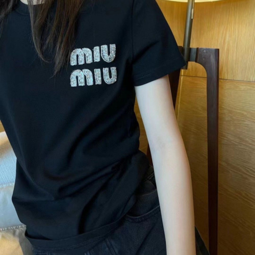 Summer new fashionable rhinestone letter simple casual versatile cotton short sleeved shirt