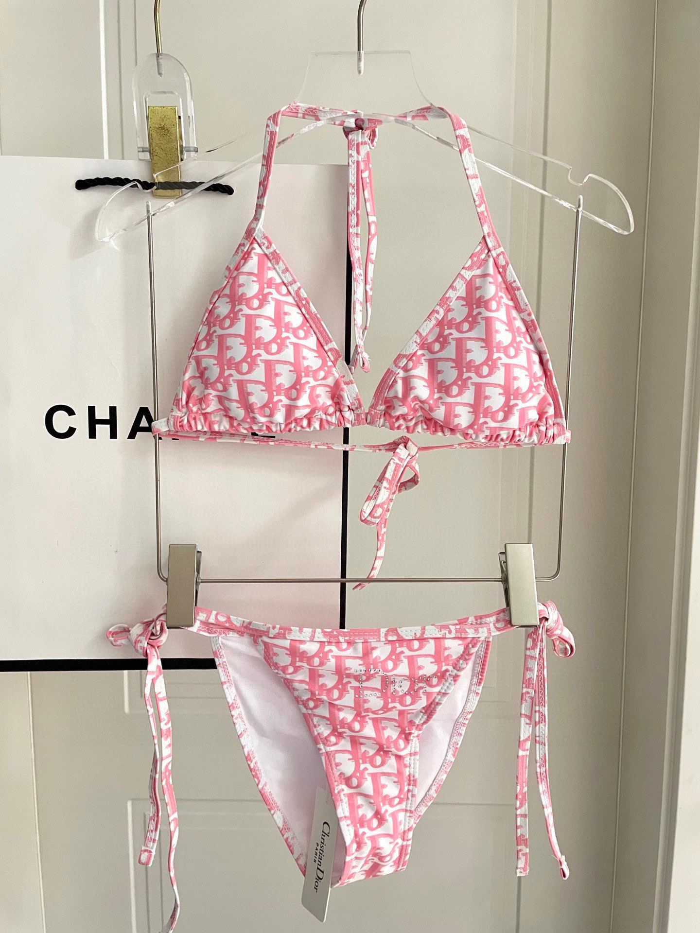 Women Summer Designer Bikini Floral Printed Cross-Criss Two Pieces Swimwear Low Waist