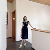 New spring and summer polo collar cotton dress
