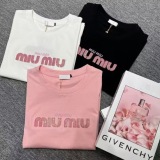 Summer New Versatile Heavy Industry Pink Embroidered Hot Diamond Short sleeved T-shirt