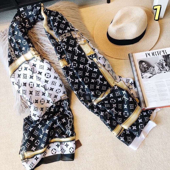 Discounted scarves for spring and summer, made of silk and satin, measuring 90 * 180cm in size