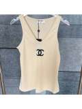 Spring and summer new embroidered letter U-neck knitted vest