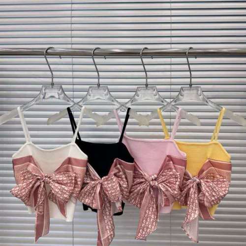 Summer new letter color blocked jacquard age reducing suspender knitted vest for women