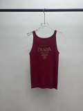 Spring and summer new embroidered letter U-neck knitted vest(LONG)