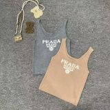 Spring and summer new embroidered letter U-neck knitted vest(SHORT)