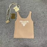 Spring and summer new embroidered letter U-neck knitted vest(SHORT)